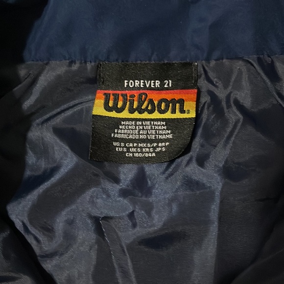Forever 21 x Wilson blue half-zip bomber jacket - Picture 2 of 7